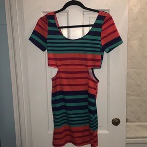 NWT Blue, Orange, Teal and Red stripped Dress